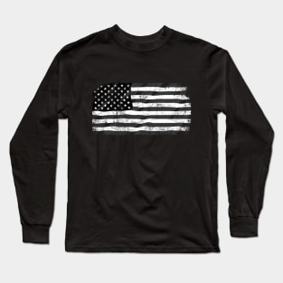 Black and white American flag Long Sleeve T-Shirt